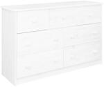 vidaXL Servantă cu 7 sertare, alb, 113x35x73 cm, lemn masiv de pin (337030) Comoda