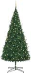 vidaXL Set brad de Crăciun artificial LED-uri & globuri, verde, 400 cm (3077790)
