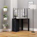 vidaXL Masă de toaletă de colț, cu LED, negru, 111x54x141, 5 cm (326534) - comfy