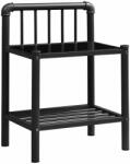 vidaXL Noptieră, negru, 45x34, 5x62, 5 cm, metal și sticlă (325096) - comfy
