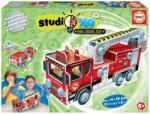 Educa Puzzle mijloace de transport Firemen's Truck 3D Studio Educa cu șuruburi din plastic de la 5 ani (EDU19186)