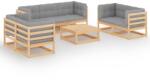 vidaXL Set mobilier de grădină cu perne, 8 piese, lemn masiv de pin (3076504) - comfy