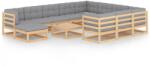 vidaXL Set mobilier de grădină cu perne, 12 piese, lemn masiv de pin (3077089) - comfy