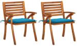 vidaXL Scaune de masă pentru grădină cu perne 2 buc. lemn masiv acacia (3060792) - comfy
