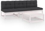vidaXL Set mobilier de grădină cu perne, 4 piese, lemn masiv de pin (3076355) - comfy