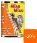 MIAU MIAU Hrana Umeda Pisici Adulte Miau Miau cu Carne de Pui, Conserva, 415 g (MAG1016319TS)