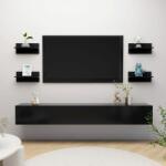 vidaXL Rafturi de perete, 4 buc. , negru, 40x11, 5x18 cm, PAL (807300) Raft