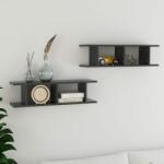 vidaXL Rafturi de perete, 2 buc. , gri, 75x18x20 cm, lemn (807189) Raft