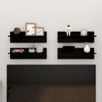 vidaXL Rafturi de perete, 4 buc. , negru, 60x11, 5x18 cm, PAL (807318) Raft