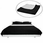 vidaXL Cuvertură matlasată cu două fețe, negru/alb, 220 x 240 cm (130887) Patura