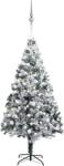 vidaXL Brad Crăciun artificial, LED&set de globuri, verde, 210 cm, PVC (3077917)