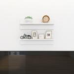 vidaXL Rafturi de perete, 2 buc. , alb extralucios, 60x11, 5x18 cm, PAL (807327) Raft