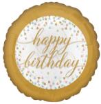 Amscan Balon din folie Happy Birthday - Confetti pastelate 43 cm