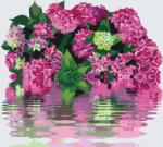  Festés számok szerint - Hortenzia vízben Méret: 40x50cm, Keretezés: Keret nélkül (csak a vászon)