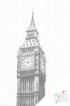  PontPöttyöző - Big Ben Méret: 40x60cm, Keretezés: Keret nélkül (csak a vászon), Szín: Piros