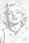  PontPöttyöző - Marilyn Monroe Méret: 40x60cm, Keretezés: Keret nélkül (csak a vászon), Szín: Fekete