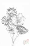  PontPöttyöző - Illusztráció virágcsokorról Méret: 40x60cm, Keretezés: Keret nélkül (csak a vászon), Szín: Fekete