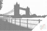  PontPöttyöző - London Bridge a naplementében Méret: 40x60cm, Keretezés: Keret nélkül (csak a vászon), Szín: Kék