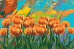  Festés számok szerint - Festett tulipánok Méret: 40x60cm, Keretezés: Keret nélkül (csak a vászon)