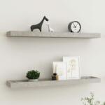 vidaXL Rafturi de perete Loggia, 2 buc. , gri beton, 80x15x4 cm, MDF (330237) Raft