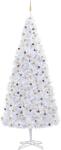 vidaXL Set brad Crăciun artificial cu LED-uri/globuri, alb, 500 cm (3077793)