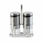 BerlingerHaus Set 2 recipiente pentru sare si piper 120 ml si suport din otel inoxidabil Spiceholders Berlinger Haus BH 1993 (BH/1993) - oalesitigai Solnita condimente