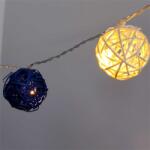 Iris Gömb alakú elemmel működő LED-es fénydekoráció -4m fehér és kék (101-04)