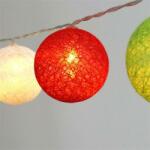 Iris Gömb alakú elemmel működő LED-es fénydekoráció - 3m piros, fehér és zöld (104-32)