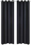 vidaXL Draperii opace cu ocheți metalici, 2 buc, 135 x 175 cm, negru (132199) - comfy