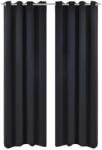 vidaXL Draperii opace cu ocheți metalici, 2 buc, 135 x 175 cm, negru (132199)