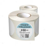 LabelLife Rola etichete autoadezive semilucioase, rotunde, diametru 60 mm, adeziv permanent, 1000 etichete rola (ER07C60X60CA)