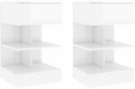 vidaXL Noptiere, 2 buc. , alb extralucios, 40x35x65 cm (808661)