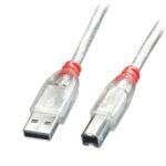 Lindy Cablu de imprimanta USB-A la B T-T 1m transparent, Lindy L41752 (L41752)