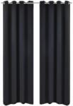 VidaXL Draperii opace cu ocheți metalici, 2 buc, 135 x 175 cm, negru (132199) - izocor