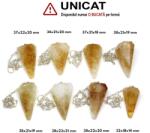  Pendul din Citrin - Diamant - 38-45 x 18-24 mm - 1 Buc