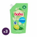 Baba folyékony szappan utántöltő antibakteriális lime és koriander illattal 3x500 ml + ajándék matrica