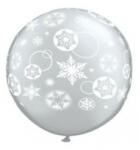Party Center Baloane latex jumbo 3 inscriptionate snowflakes circles diamond clear, qualatex 60281, set 2 buc (PC_Q60281)
