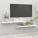 vidaXL Rafturi perete suspendate 2 buc. stejar/alb 120x23, 5x3, 8 cm MDF (326586) Raft