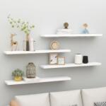vidaXL Rafturi perete suspendate 4 buc. stejar/alb 120x23, 5x3, 8 cm MDF (326587) Raft