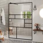 vidaXL Paravan de duș walk-in negru 115x195 cm sticlă ESG transparentă (150755)