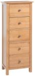 vidaXL Comodă înaltă cu sertare, 45x32x110 cm, lemn masiv stejar (329924) Comoda