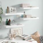 vidaXL Rafturi de perete, 4 buc. , alb extralucios, 50x23x3, 8 cm, MDF (323747) Raft