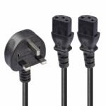Lindy Cablu de alimentare in Y UK 3 pini la 2 x IEC C13 2.5m, Lindy L30371 (L30371)
