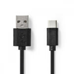 Nedis USB-C - USB kábel | USB-C Dugó - USB-A Dugó | 1 m | Fekete (CCGB60600BK10) (CCGB60600BK10)