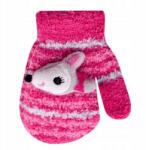  Yo! Bébi 3D-s téli kesztyű 10 cm - Pink/egeres