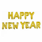  HAPPY NEW YEAR feliratú fólia lufi - Arany