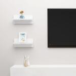 vidaXL Rafturi de perete, 2 buc. , alb extralucios, 40x11, 5x18 cm, PAL (807309) Raft