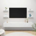 vidaXL Rafturi de perete, 4 buc. , alb extralucios, 40x11, 5x18 cm, PAL (807310) Raft