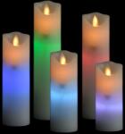 vidaXL Set lumânări electrice cu LED și telecomandă, 5 buc. , colorat (335840)