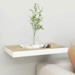 vidaXL Raft de perete suspendat, alb și stejar, 40x23x3, 8 cm, MDF (326570) Raft